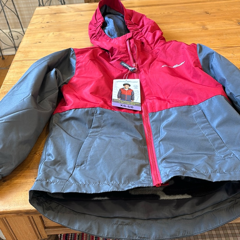 Eddie Bauer Boy Reversible‎ Jacket.NWT.Size XS 5,6